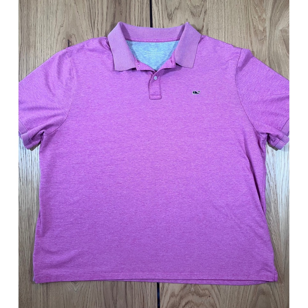 Vineyard Vines Edgartown Polo Men XXL Pink Heather Preppy Coastal Short Sleeve